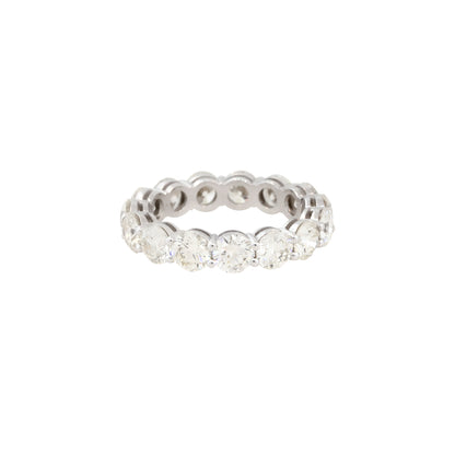 14k White Gold 4.81ctw Round Brilliant 15 Diamond Eternity Band