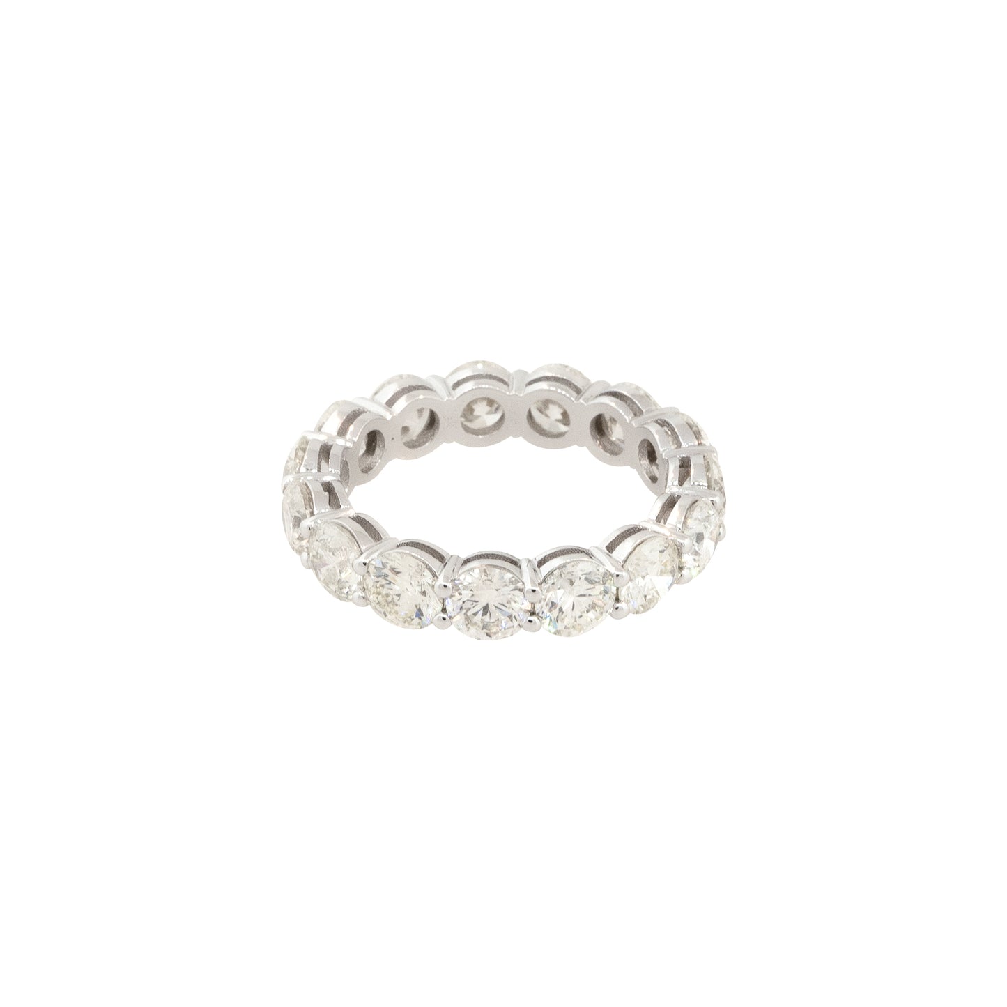 14k White Gold 4.81ctw Round Brilliant 15 Diamond Eternity Band
