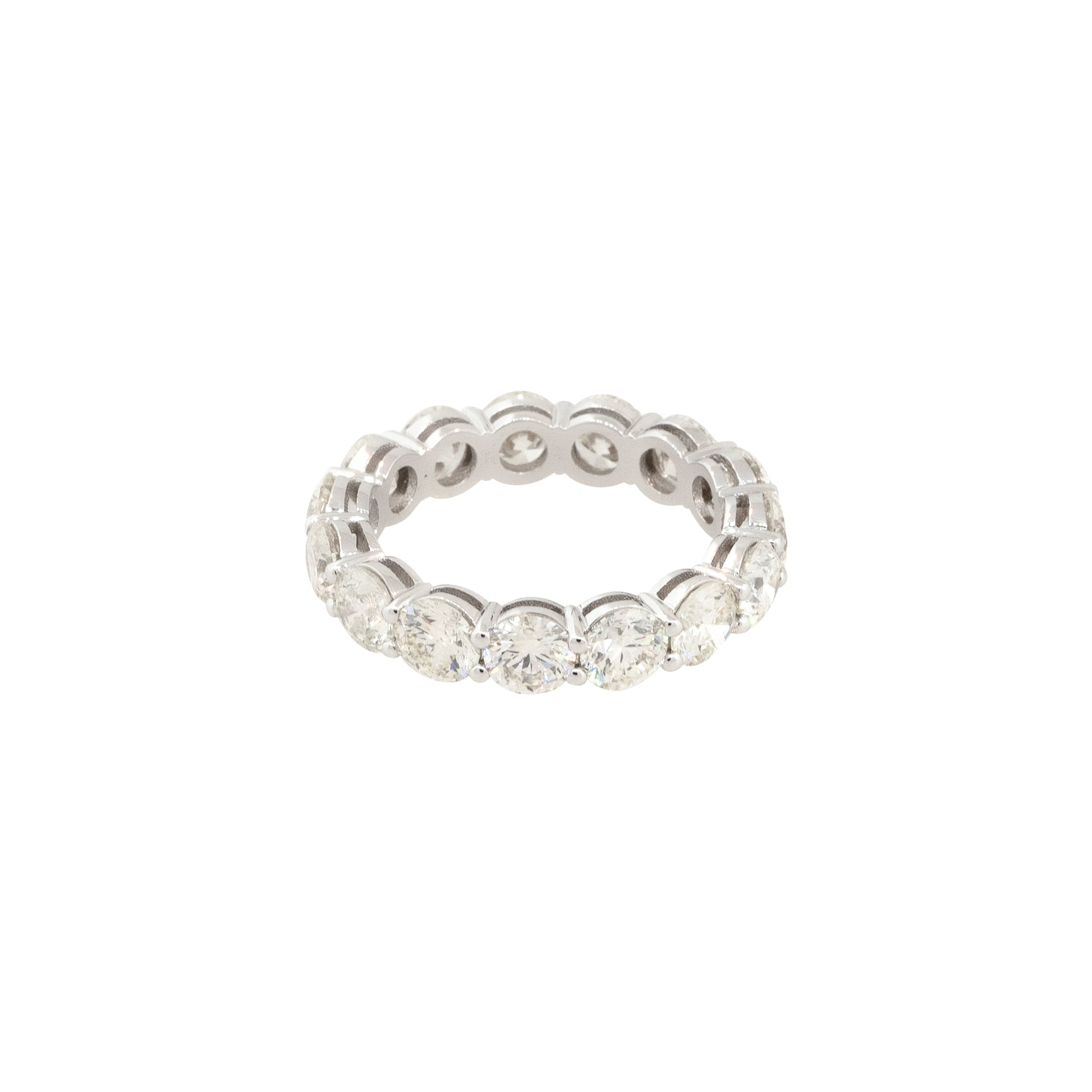 14k White Gold 4.81ctw Round Brilliant 15 Diamond Eternity Band