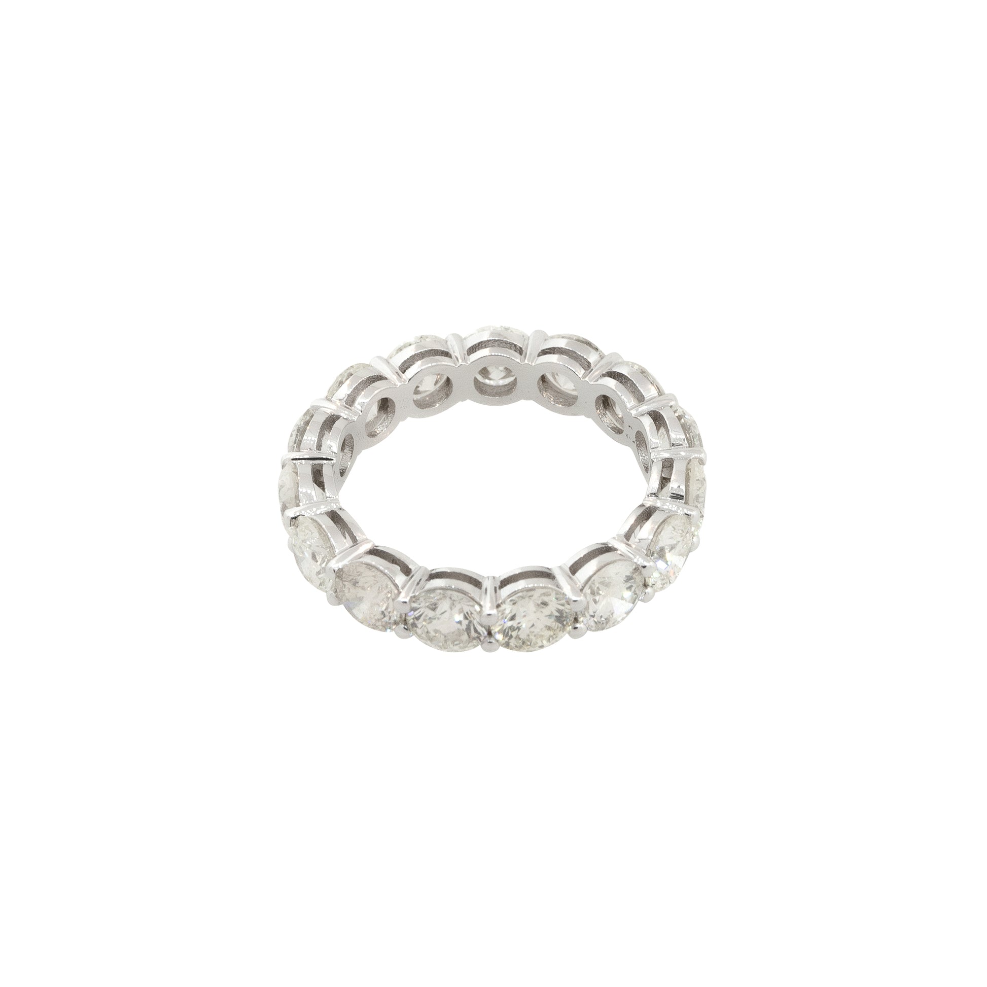14k White Gold 4.81ctw Round Brilliant 15 Diamond Eternity Band