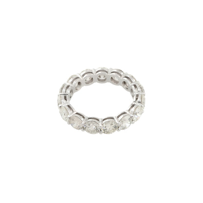 14k White Gold 4.81ctw Round Brilliant 15 Diamond Eternity Band