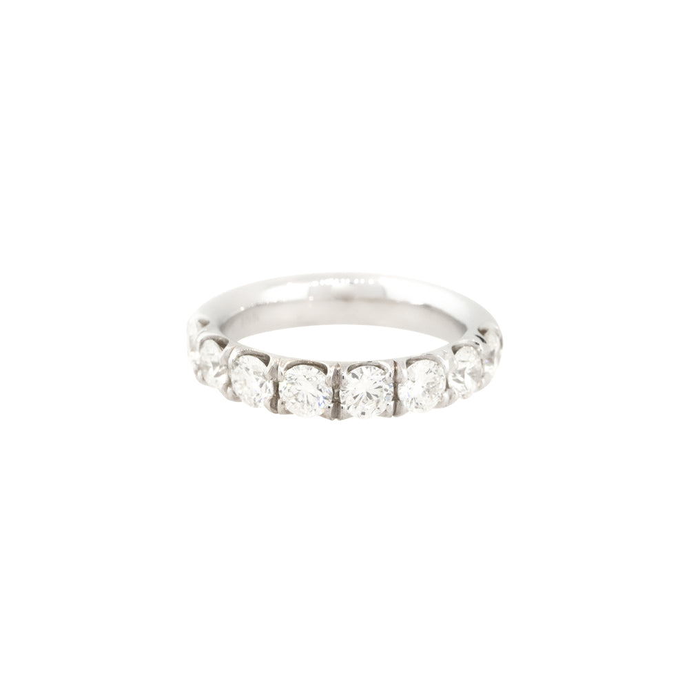 14k White Gold 2.01ctw Round Brilliant 8 Diamond Wedding Band
