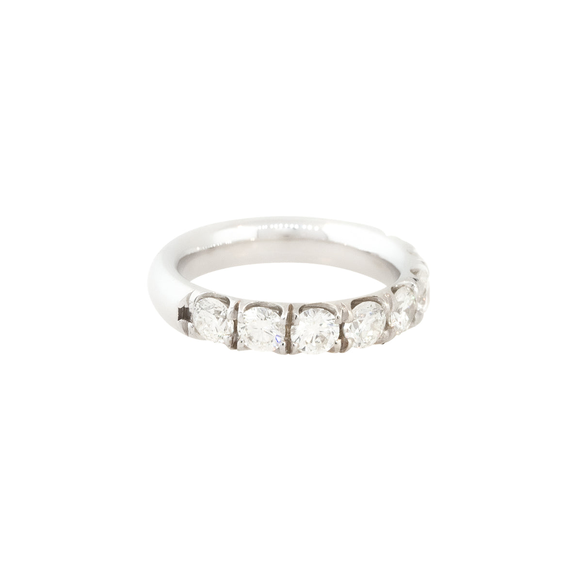 14k White Gold 2.01ctw Round Brilliant 8 Diamond Wedding Band