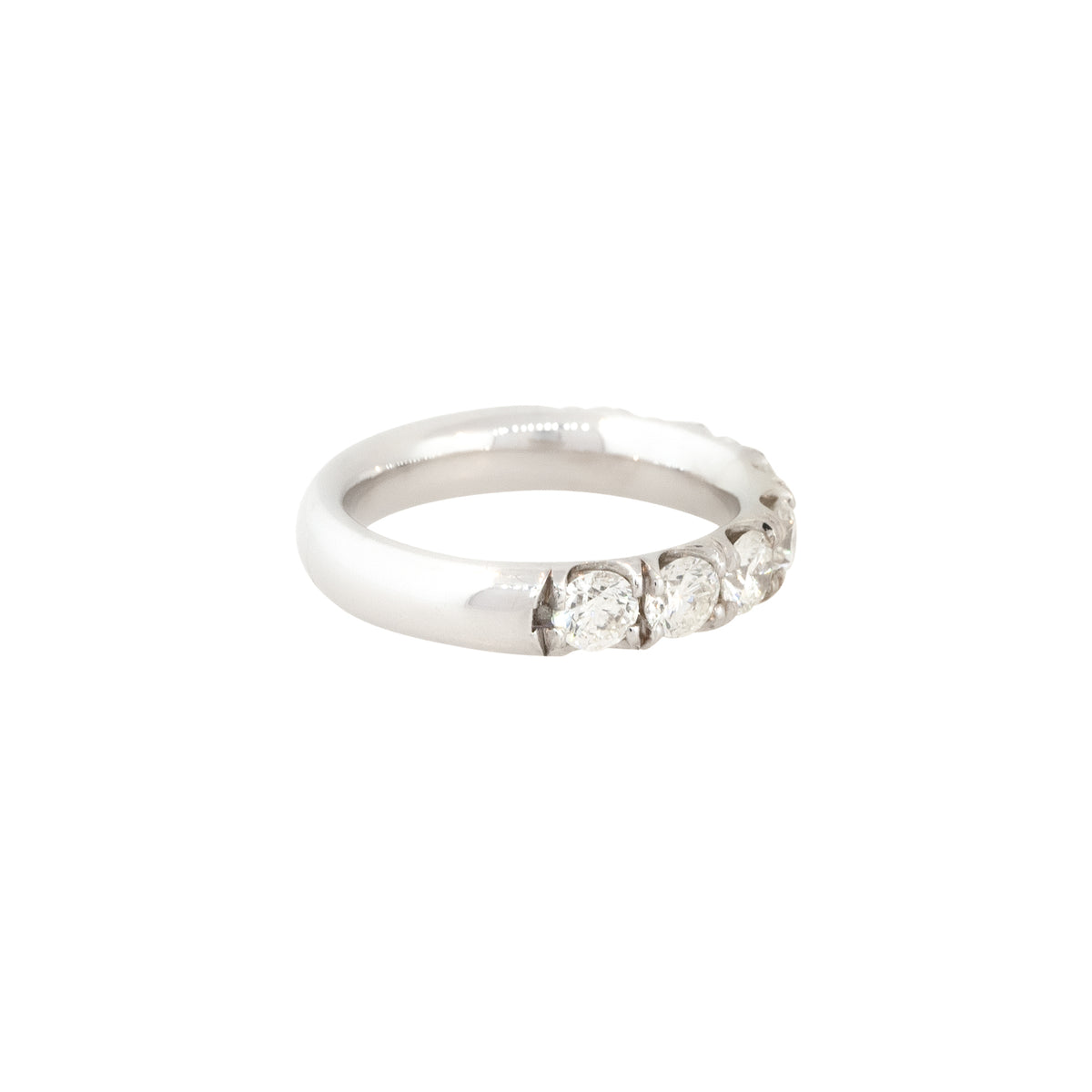 14k White Gold 2.01ctw Round Brilliant 8 Diamond Wedding Band
