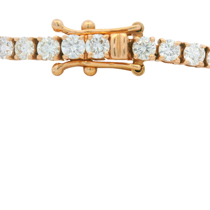 14K Rose Gold Natural Round Brilliant Cut Diamond Tennis Bracelet