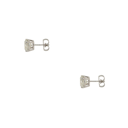 14k White Gold 4.07ctw Round Diamond Stud Earrings
