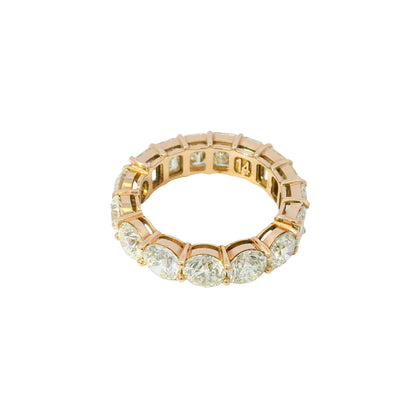 14k Rose Gold 7.37ctw Round and Emerald Cut Diamond Eternity Band Ring