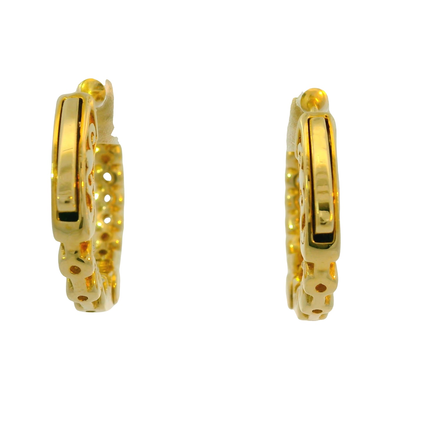 14k Yellow Gold Natural 1.80 Carat Diamond Hoop Earrings