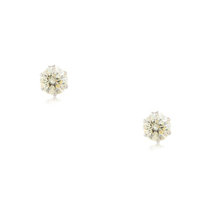 18k White Gold 3.08ctw Diamond Stud Earrings