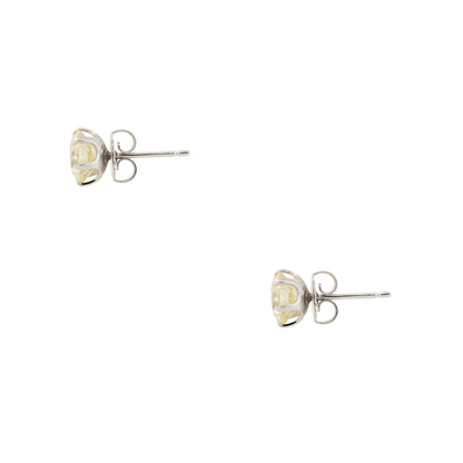 18k White Gold 3.08ctw Diamond Stud Earrings