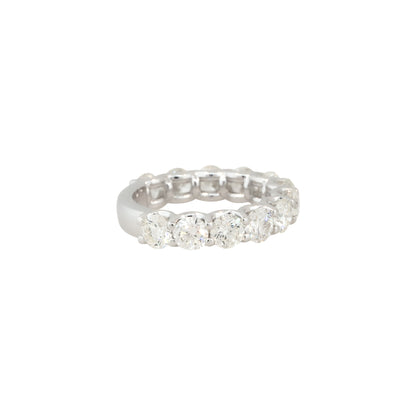 14k White Gold 3.78ctw Round Brilliant 12 Diamond 3/4 Wedding Band