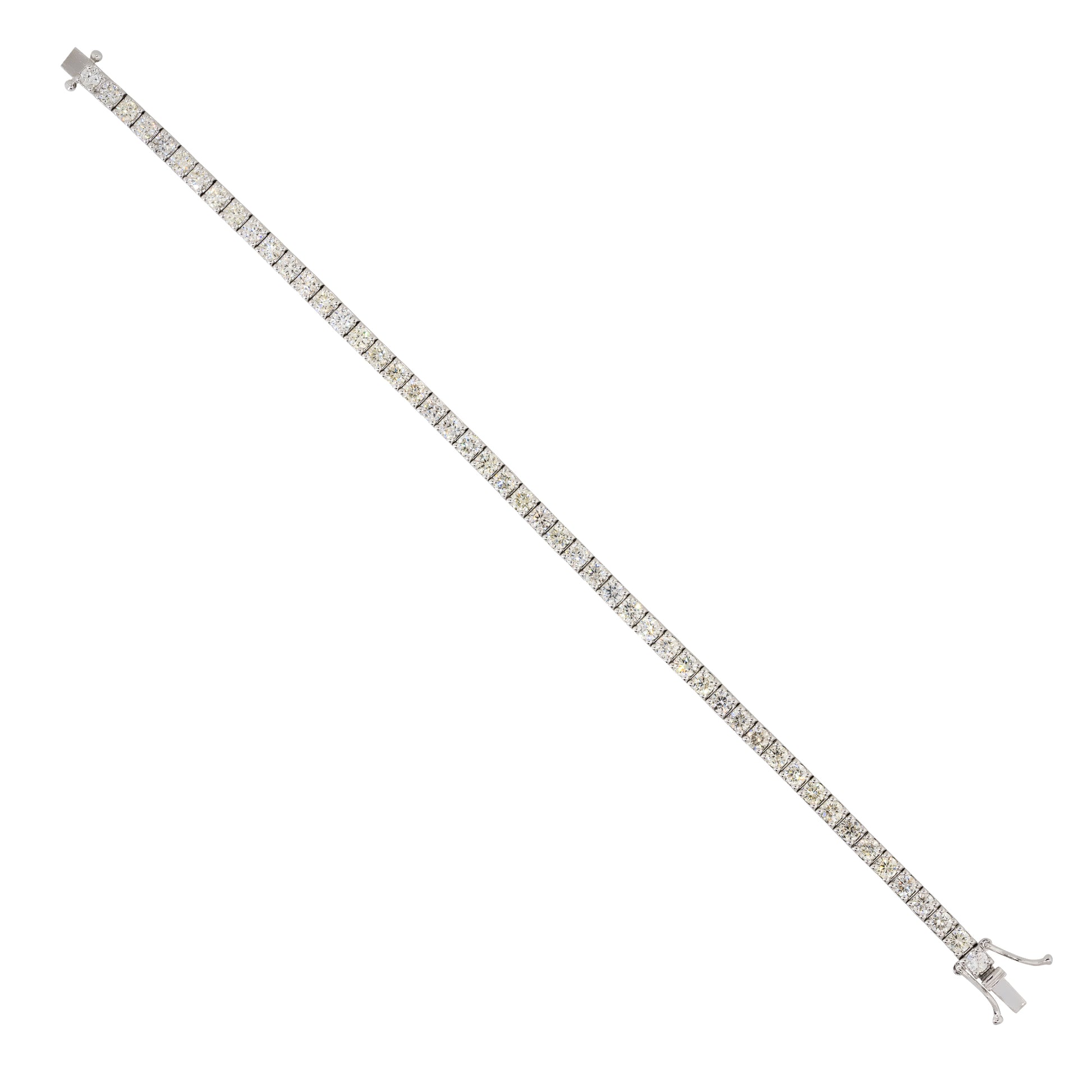 18k White Gold 5.29ctw Round Brilliant Diamond Tennis Bracelet