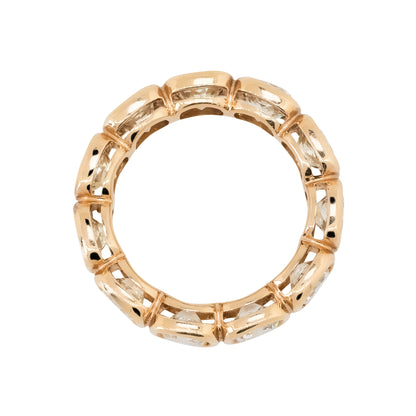 18k Rose Gold 6.53ctw Radiant Cut Bezel Set Diamond Eternity Band