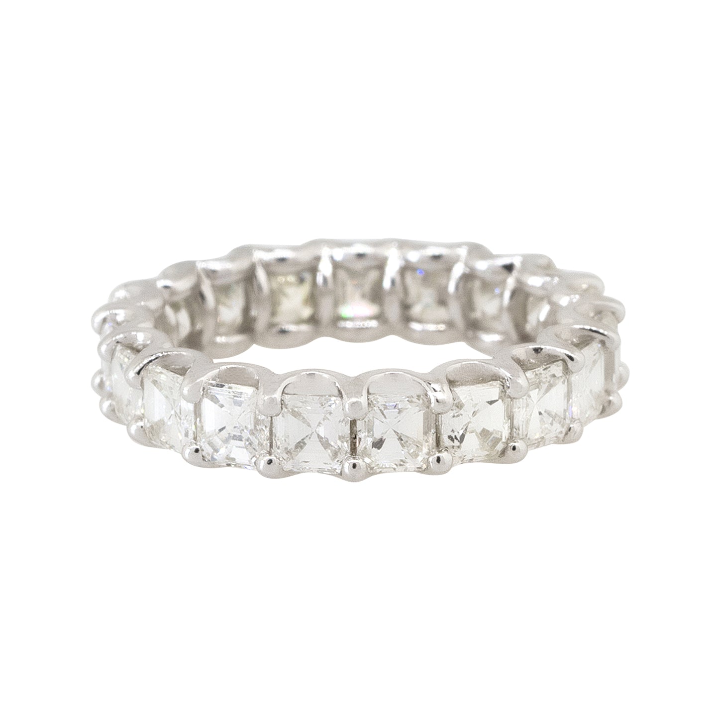 14k White Gold 3.68ctw Asscher Cut Diamond Eternity Band