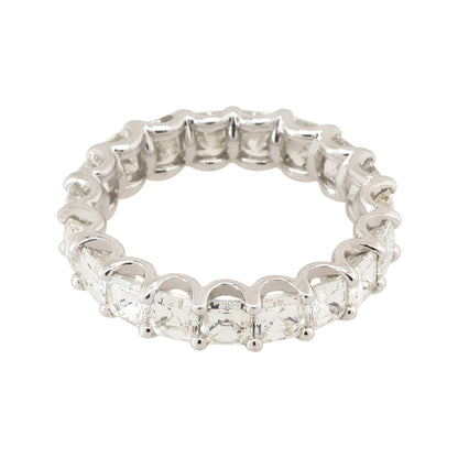 14k White Gold 3.68ctw Asscher Cut Diamond Eternity Band