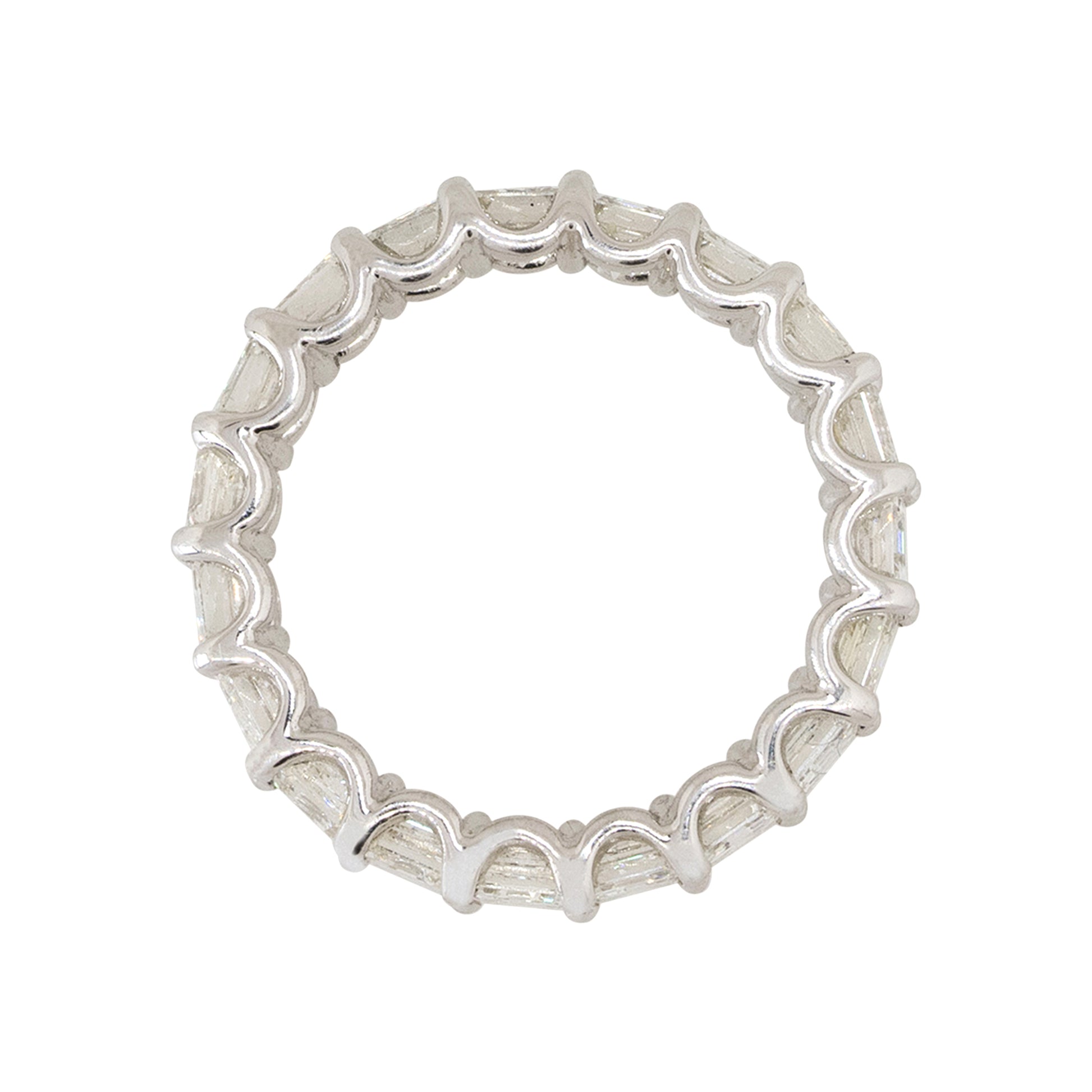 14k White Gold 3.68ctw Asscher Cut Diamond Eternity Band