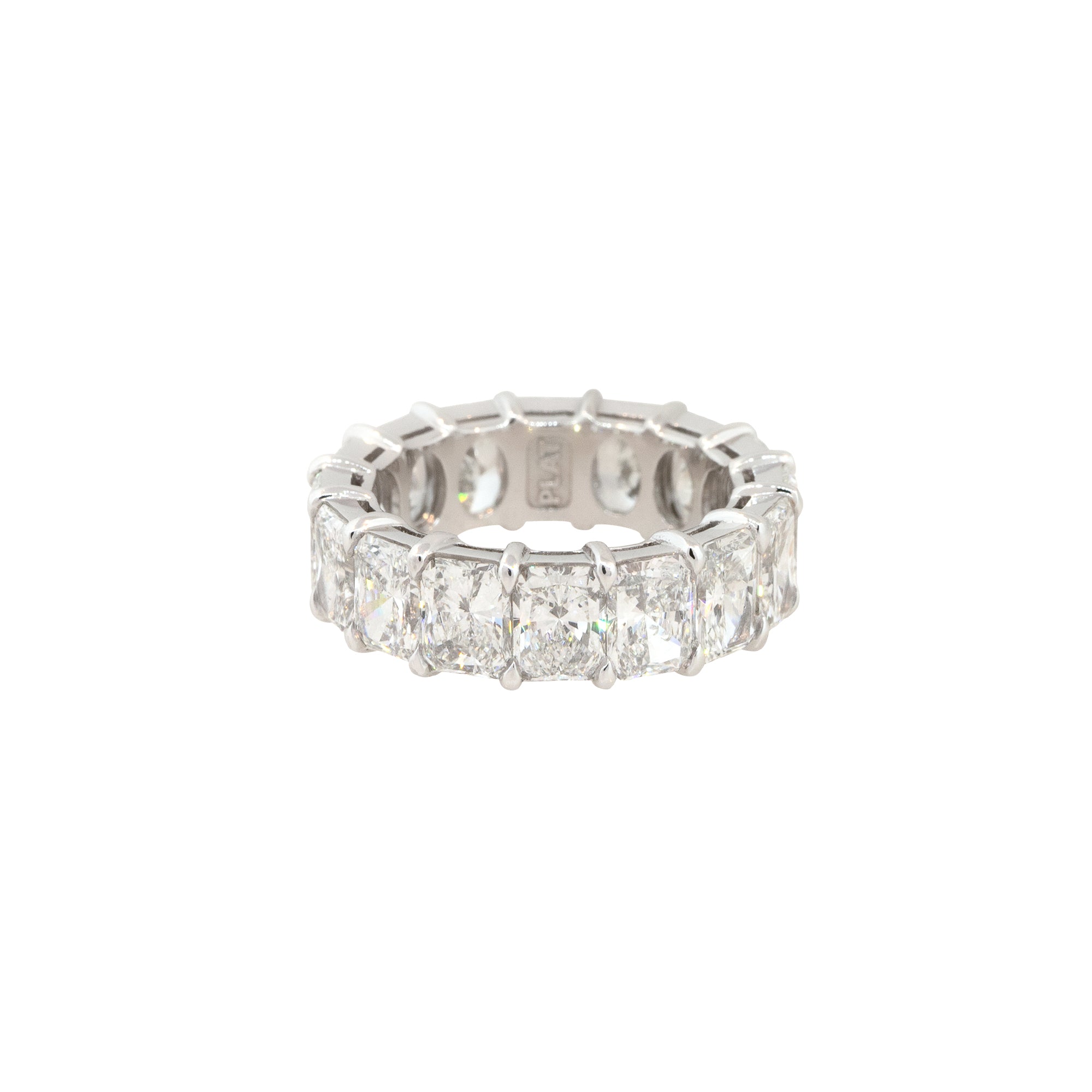 Platinum 9.27ctw Radiant Cut Diamond Eternity Ring
