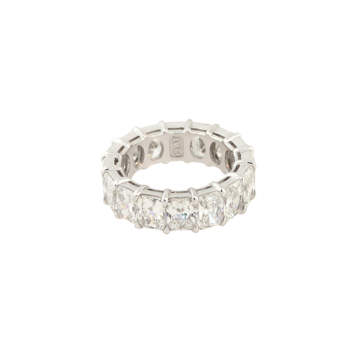 Platinum 9.27ctw Radiant Cut Diamond Eternity Ring