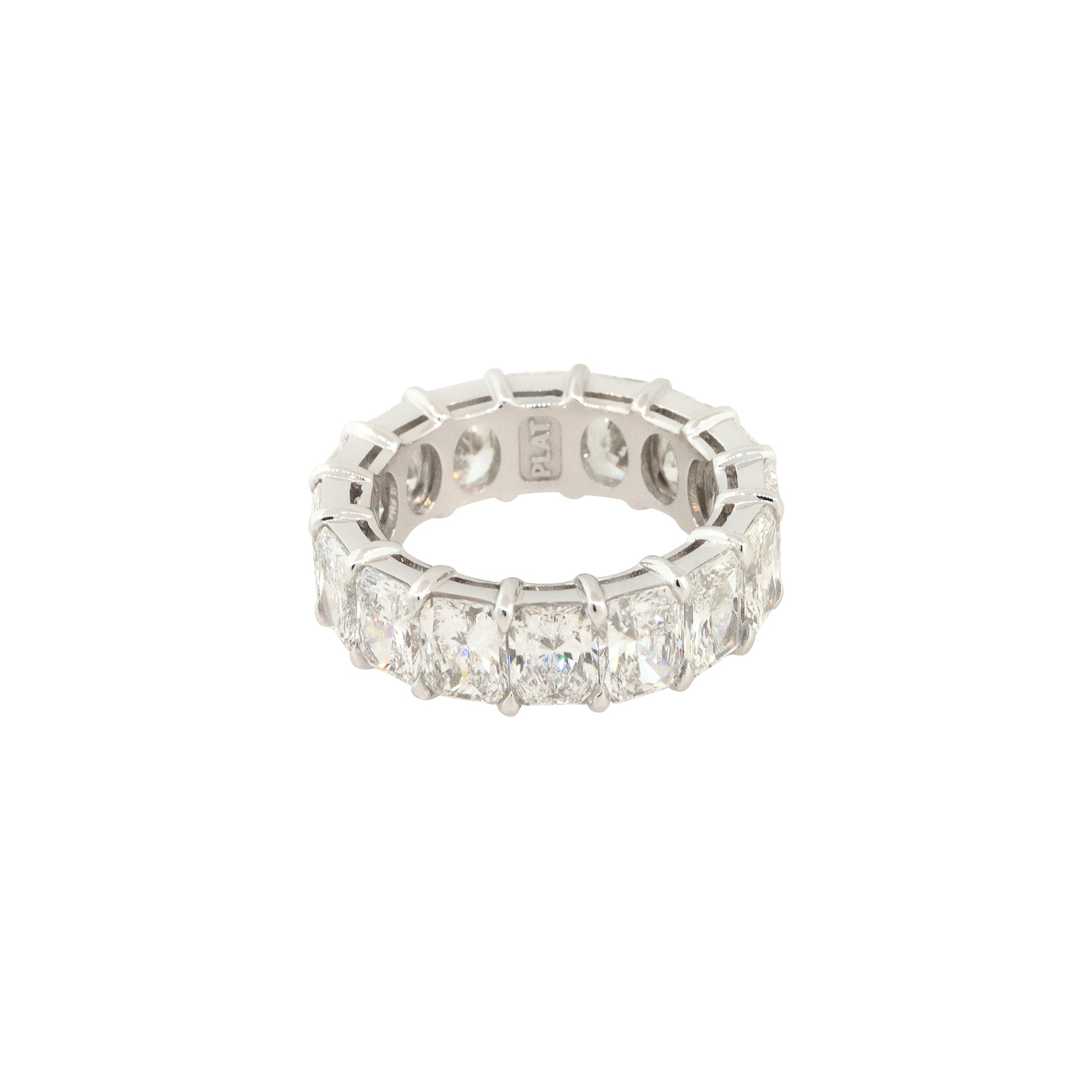 Platinum 9.27ctw Radiant Cut Diamond Eternity Ring
