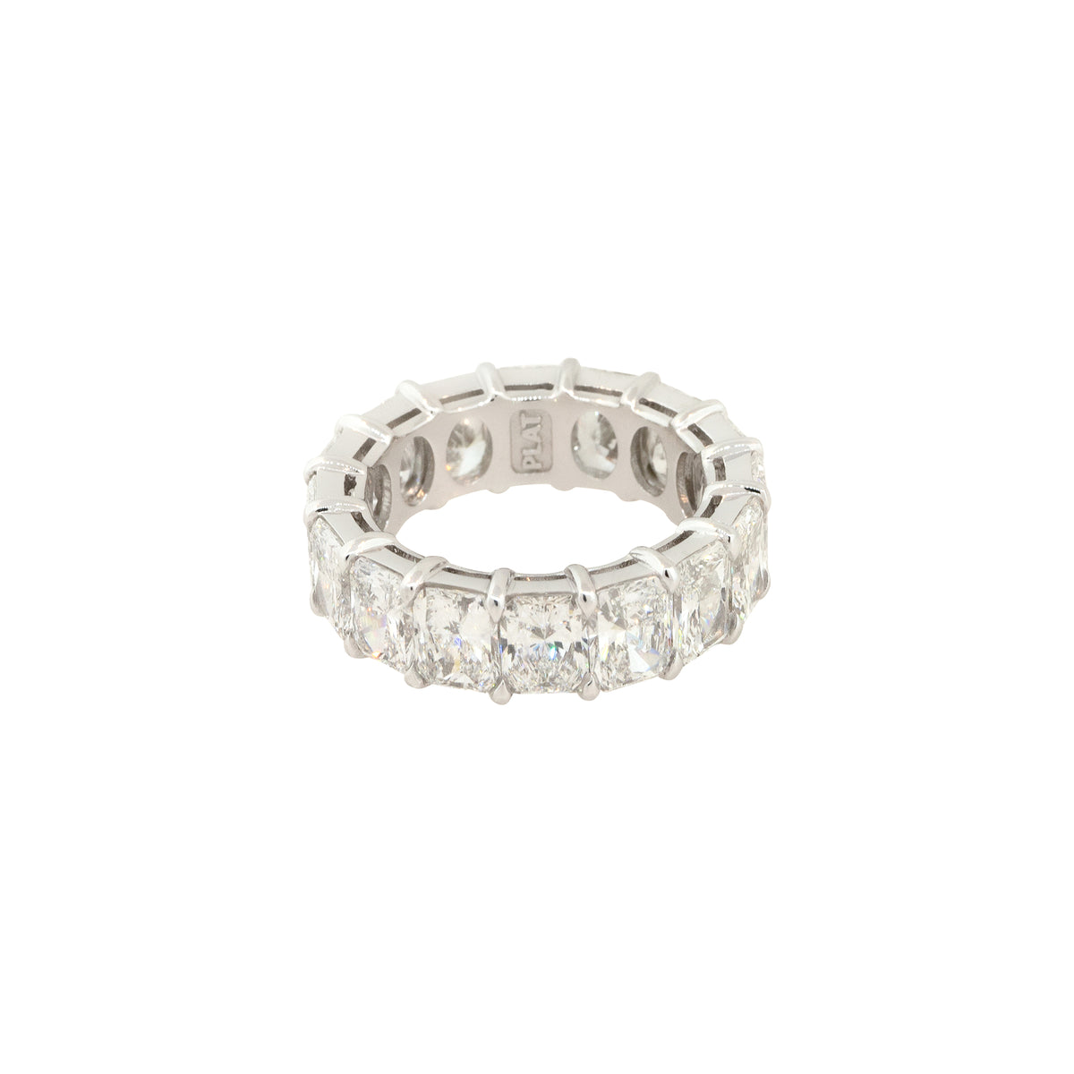 Platinum 9.27ctw Radiant Cut Diamond Eternity Ring