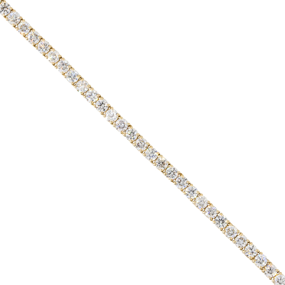 14k Yellow Gold 5.0ctw Round Cut Diamond Tennis Bracelet