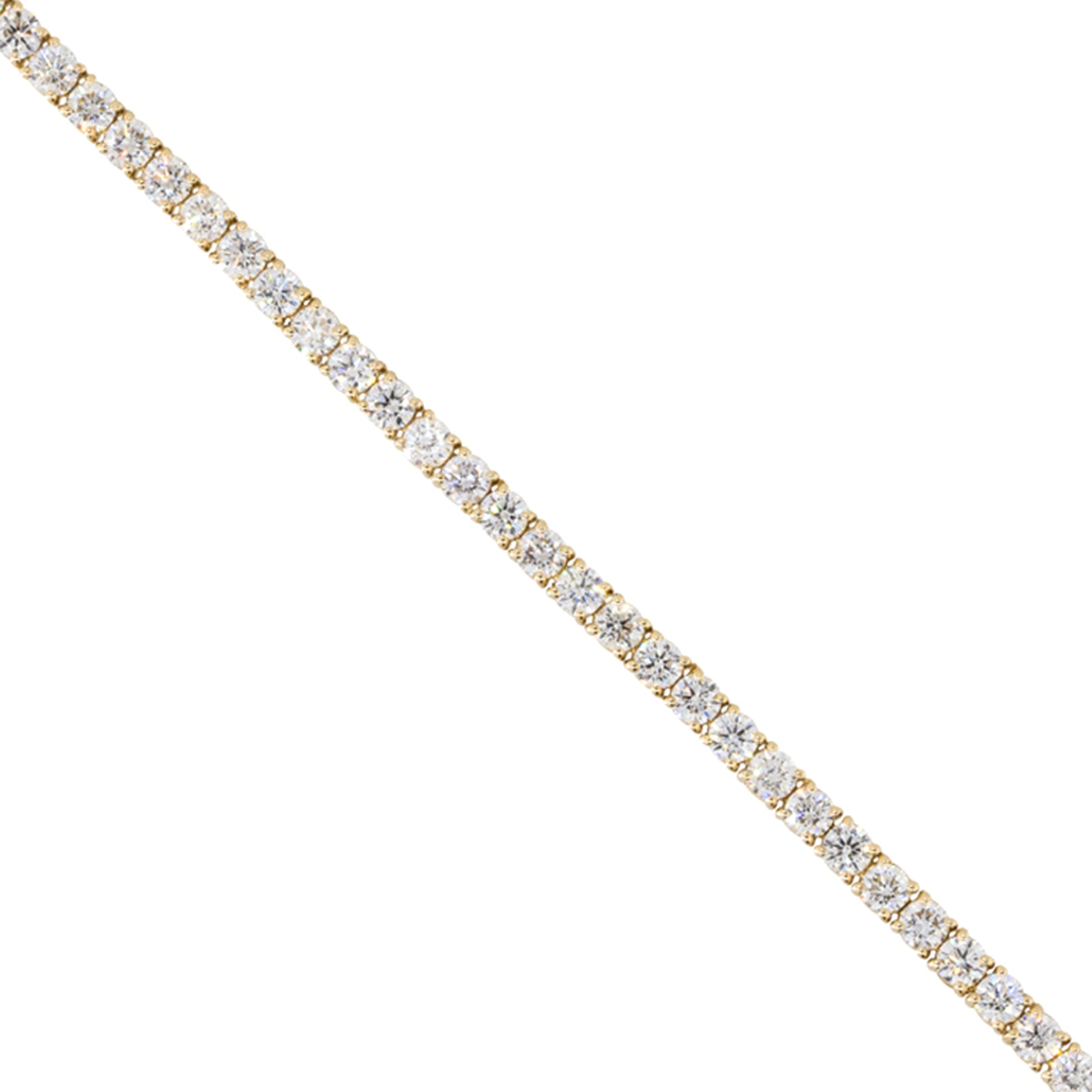 14k Yellow Gold 5.0ctw Round Cut Diamond Tennis Bracelet