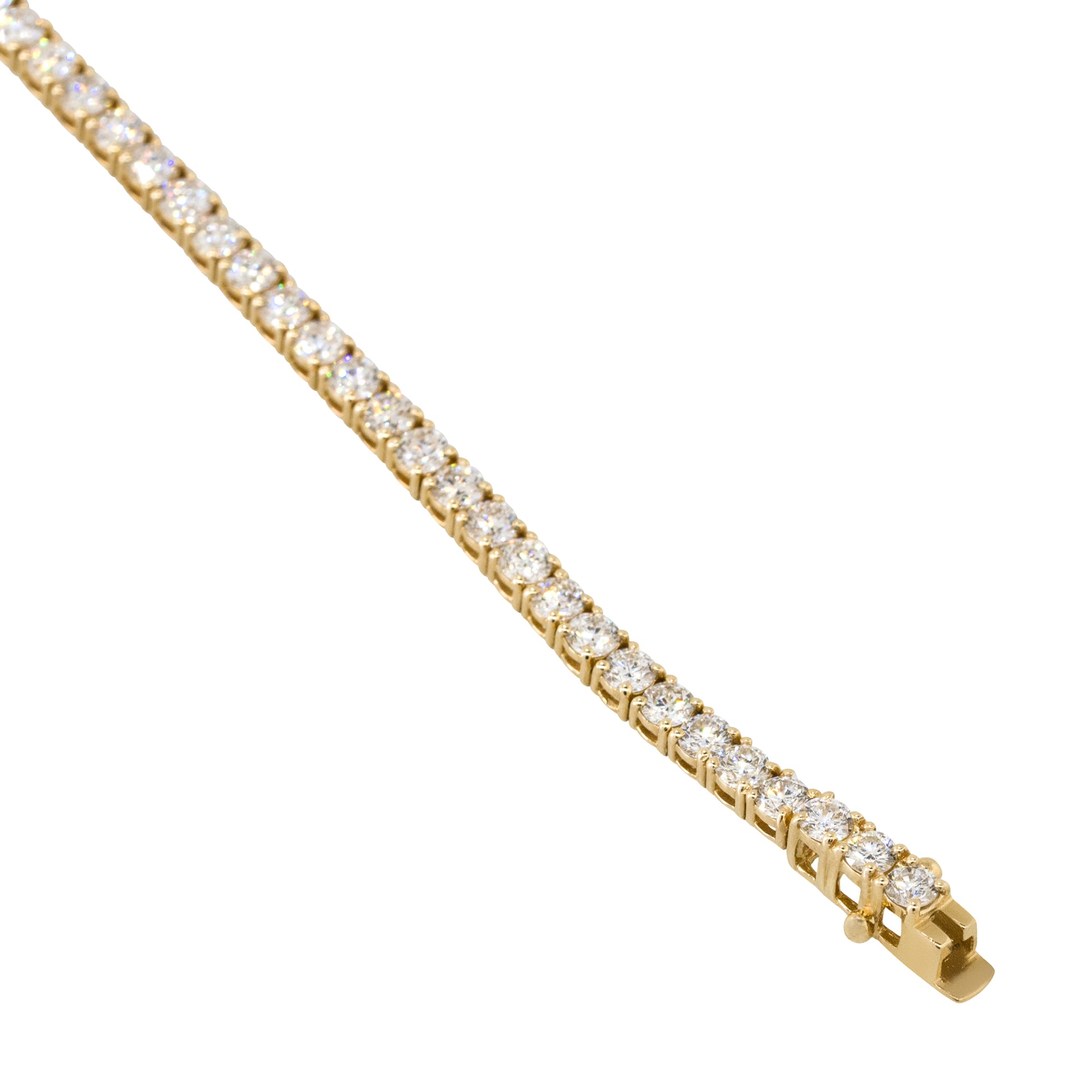 14k Yellow Gold 5.0ctw Round Cut Diamond Tennis Bracelet
