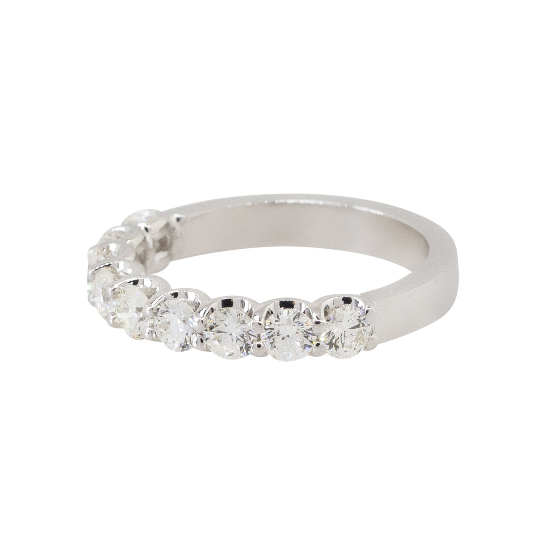 18k White Gold 1.16ctw Halfway Diamond Wedding Band