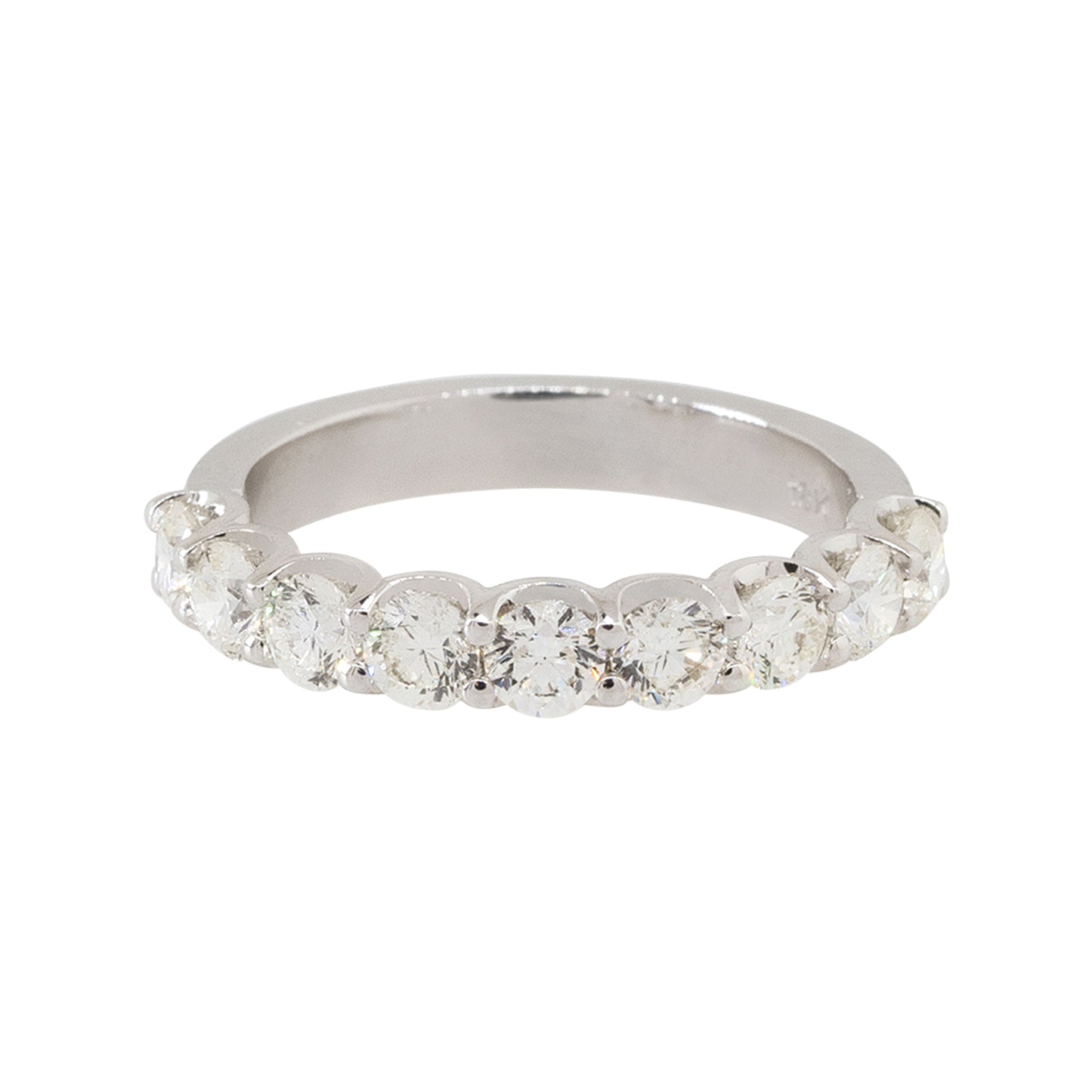 18k White Gold 1.43ctw Round Diamond Halfway Wedding Band