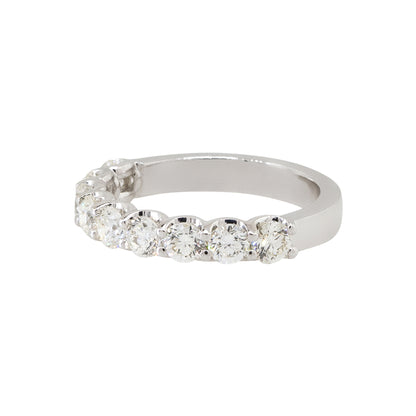 18k White Gold 1.43ctw Round Diamond Halfway Wedding Band