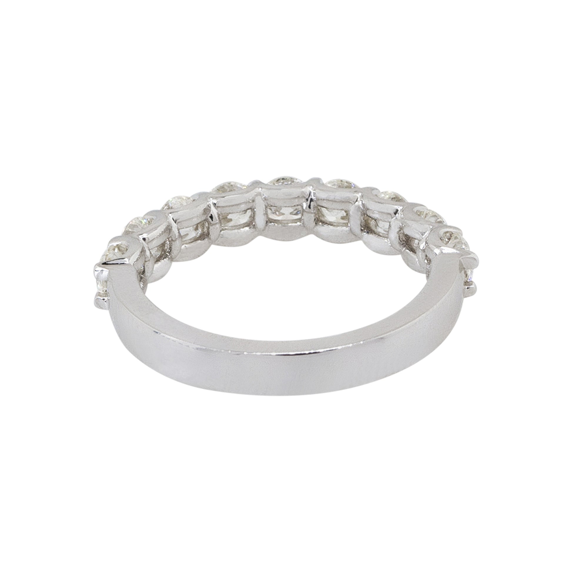 18k White Gold 1.43ctw Round Diamond Halfway Wedding Band