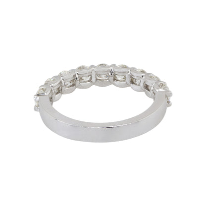 18k White Gold 1.43ctw Round Diamond Halfway Wedding Band