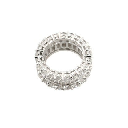 18k White Gold 8.67ctw Round and Baguette Cut Diamond Eternity Band
