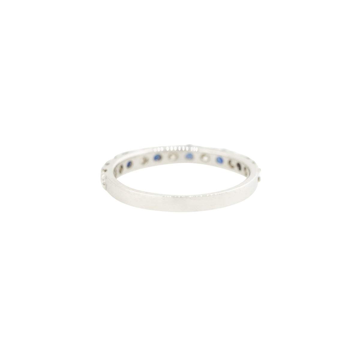 14k White Gold 0.36ctw Sapphire and Diamond Half-Way Band