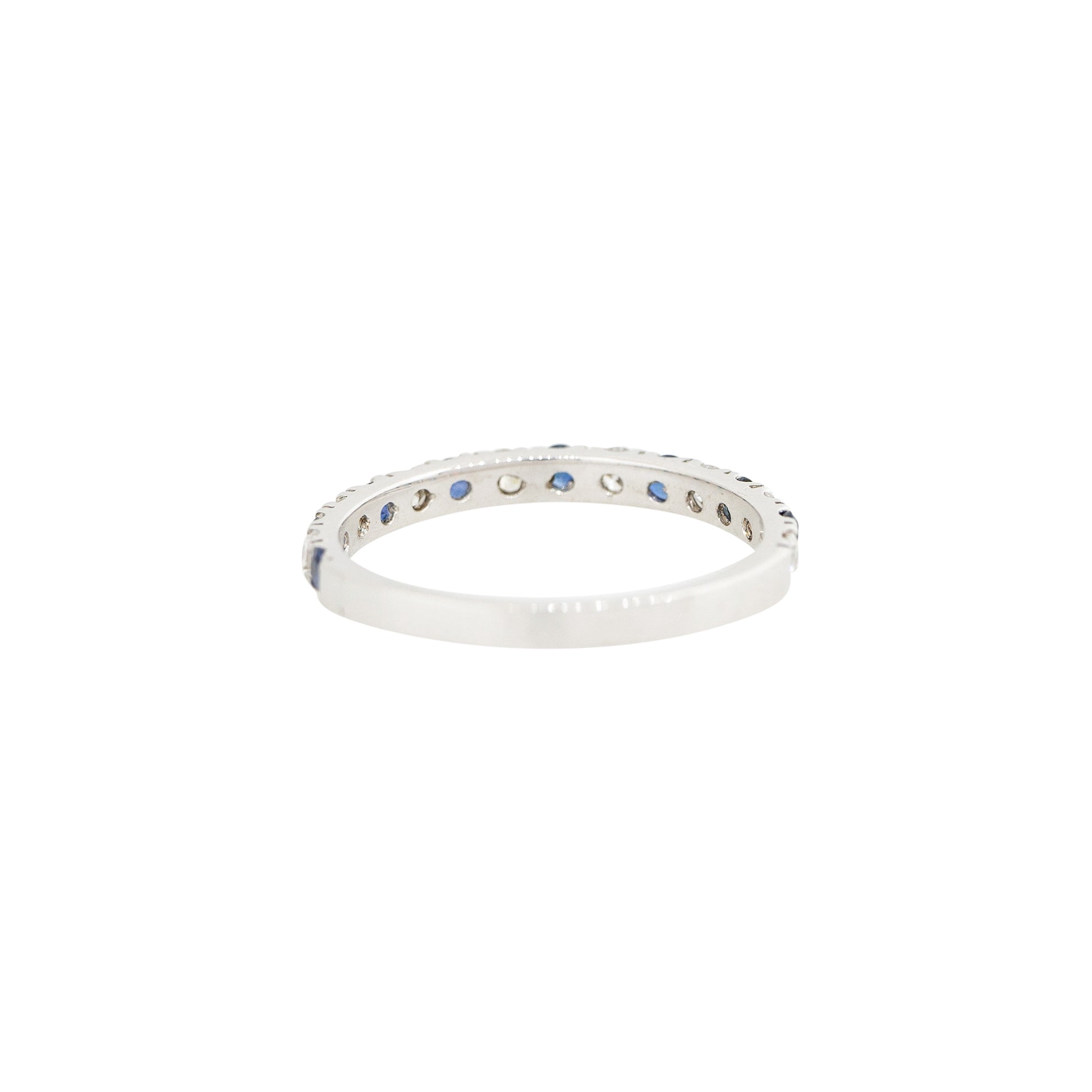 14k White Gold 0.38ctw Sapphire and Diamond Half Way Band