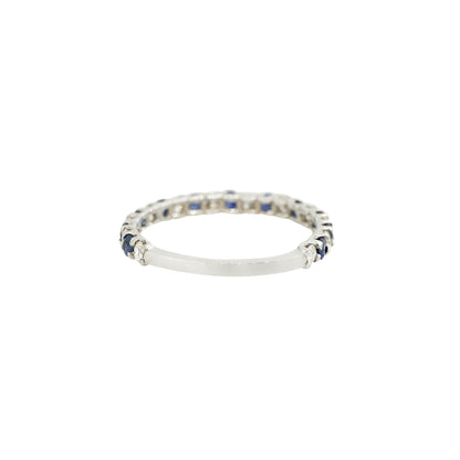 14k White Gold 0.47ctw Sapphire and Diamond Band