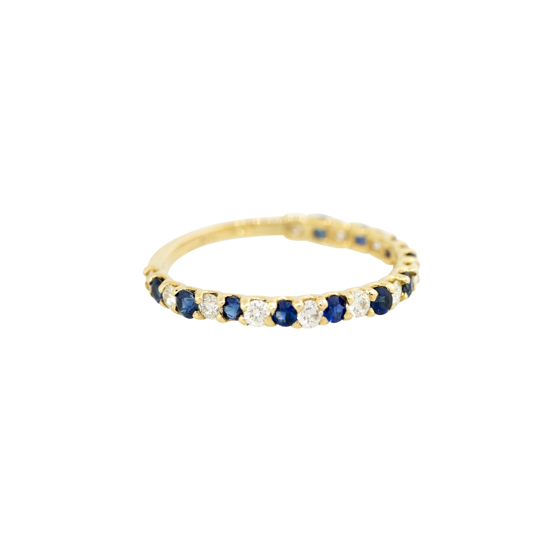14k Yellow Gold 0.47ctw Sapphire and 0.40ctw Diamond Band