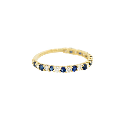 14k Yellow Gold 0.47ctw Sapphire and 0.40ctw Diamond Band