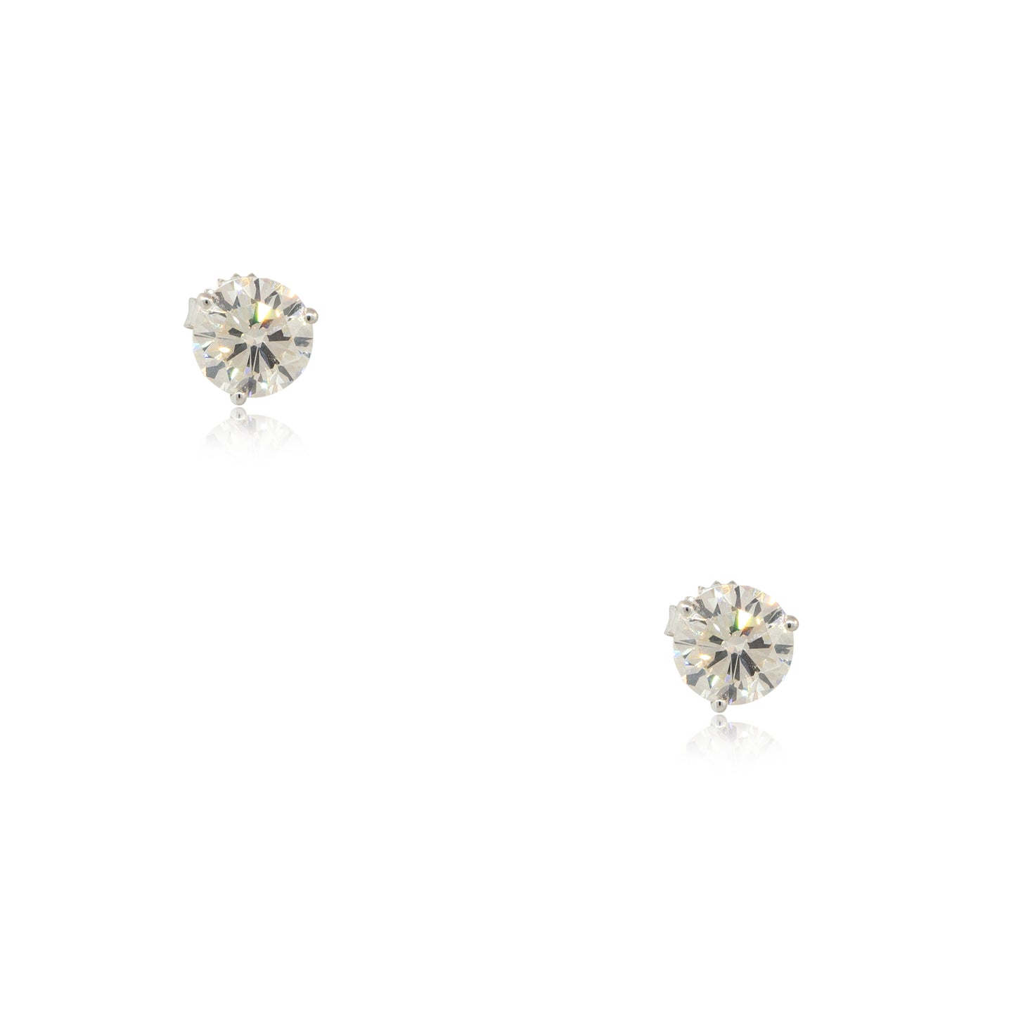 14k White Gold 3.21ctw Diamond Stud Earrings with Diamond Jackets 