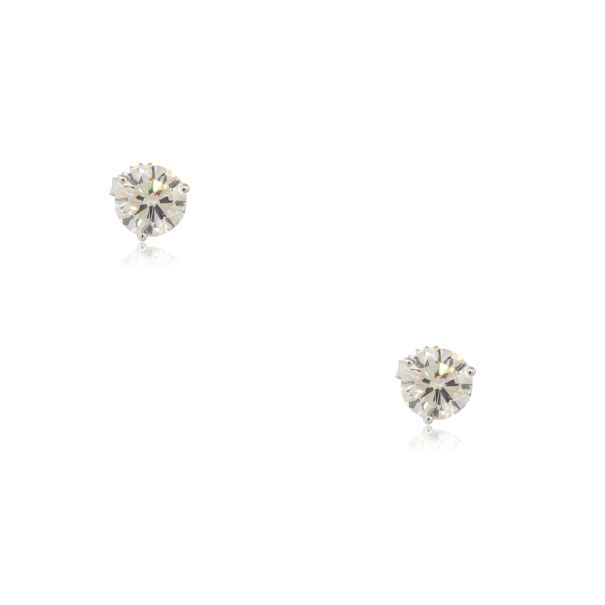 14k White Gold 3.21ctw Diamond Stud Earrings with Diamond Jackets 