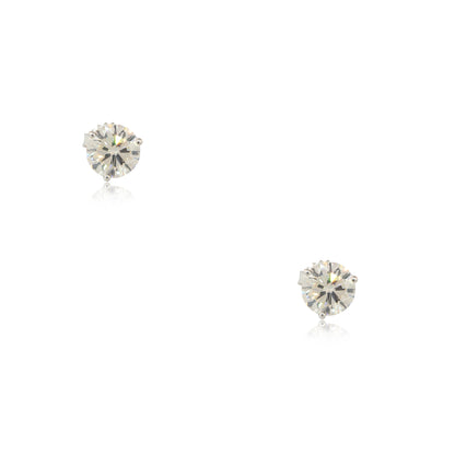 14k White Gold 3.21ctw Diamond Stud Earrings with Diamond Jackets 