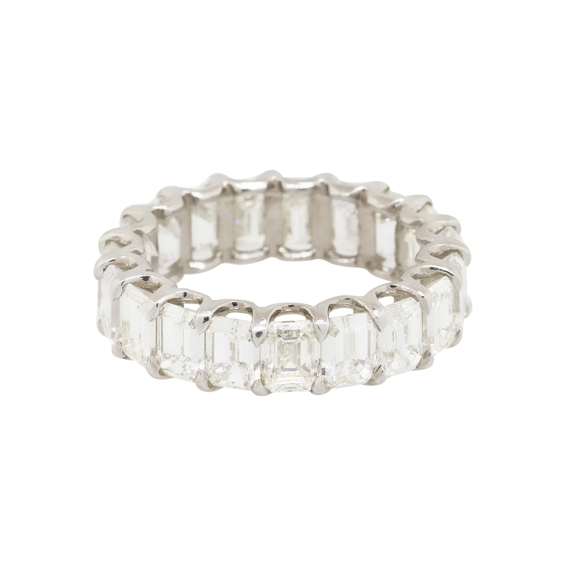 24k White Gold 8.97ctw Emerald Cut Diamond Eternity Band