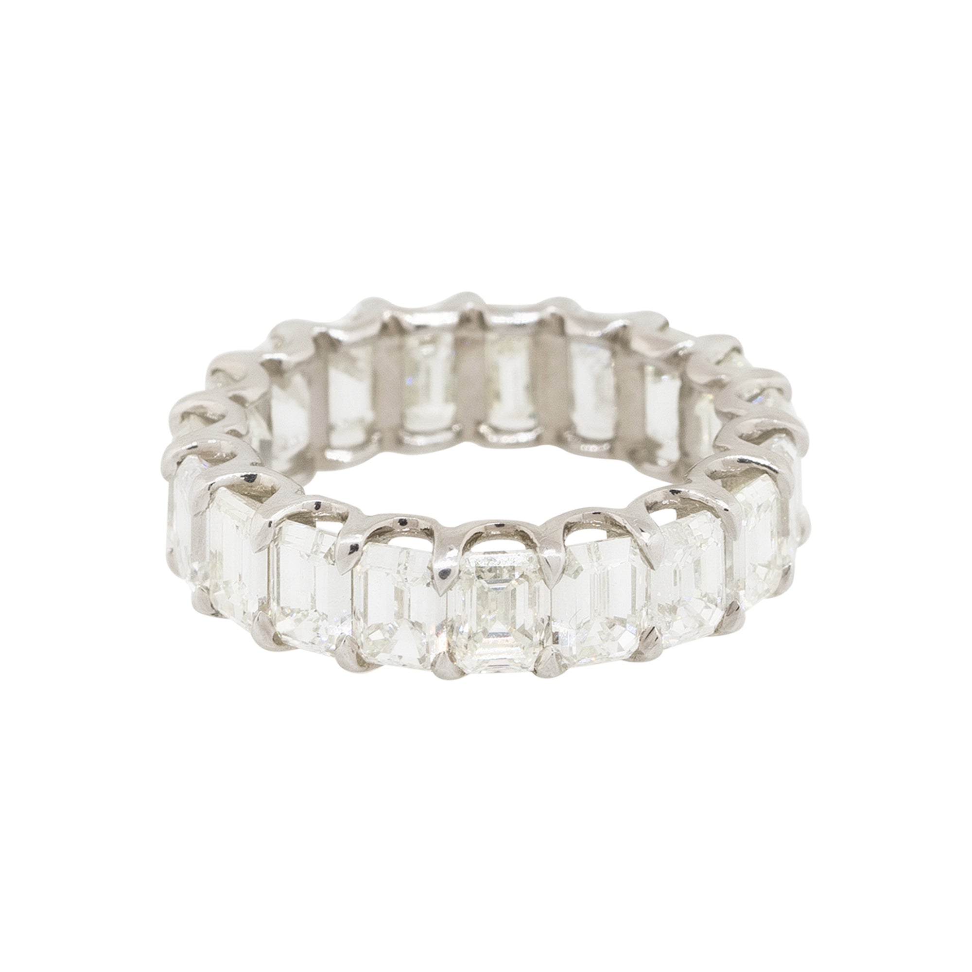 24k White Gold 8.97ctw Emerald Cut Diamond Eternity Band