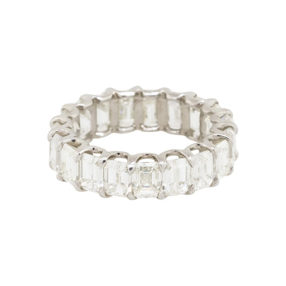 24k White Gold 8.97ctw Emerald Cut Diamond Eternity Band