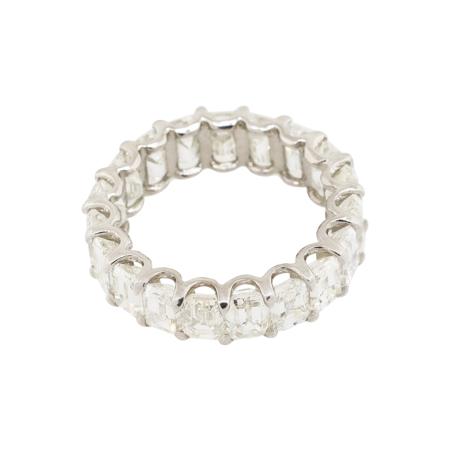 24k White Gold 8.97ctw Emerald Cut Diamond Eternity Band