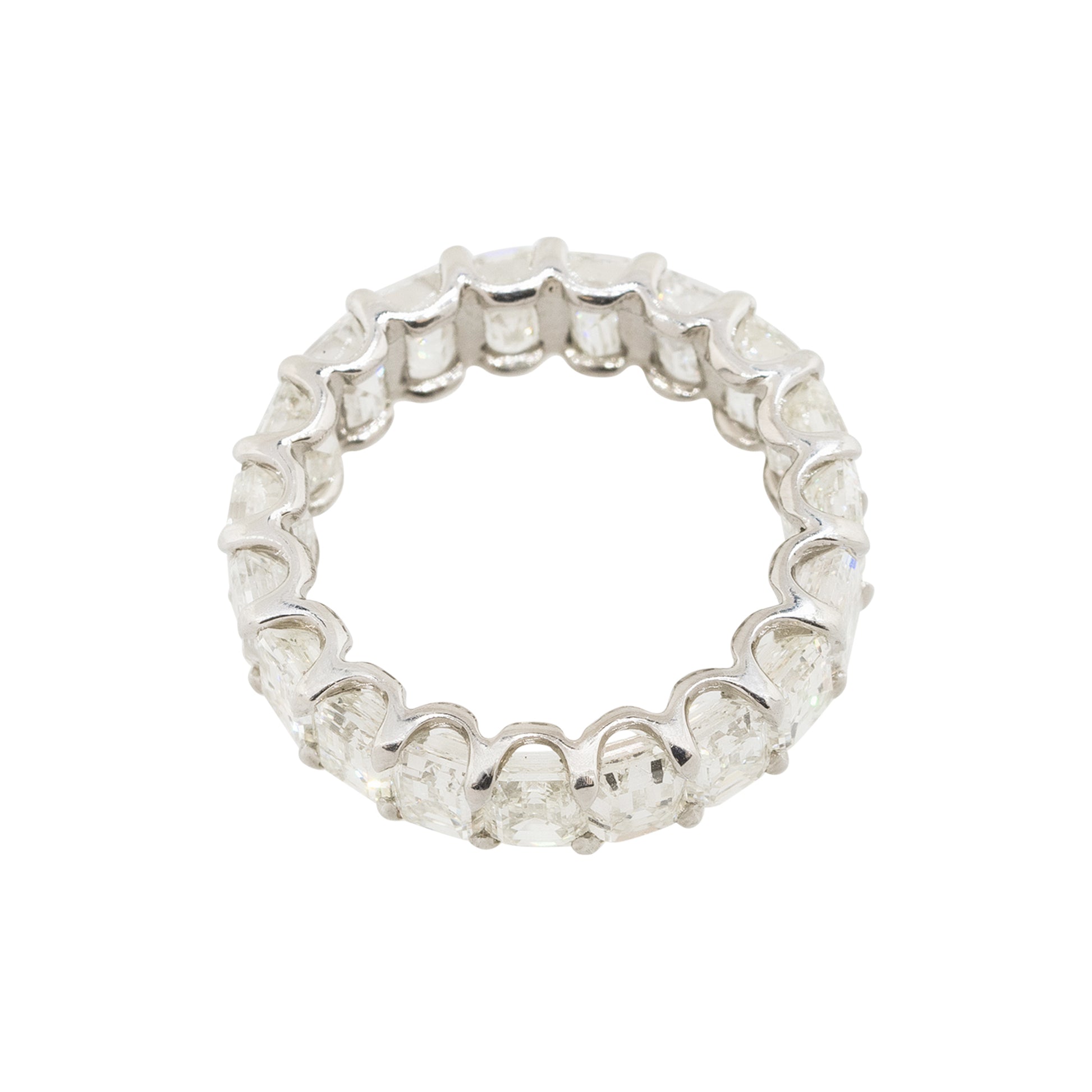24k White Gold 8.97ctw Emerald Cut Diamond Eternity Band