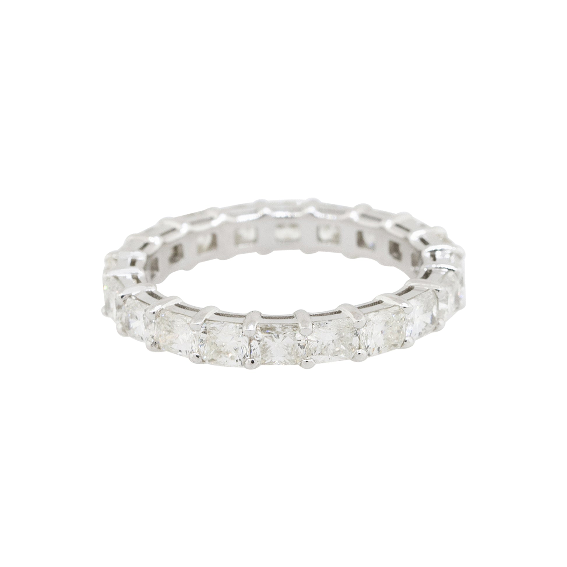14k White Gold 2.92ctw Radiant Cut Diamond Eternity Band