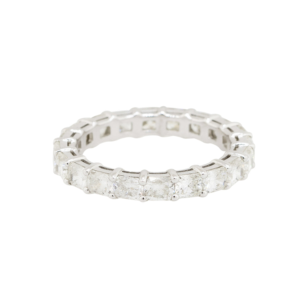 14k White Gold 2.92ctw Radiant Cut Diamond Eternity Band