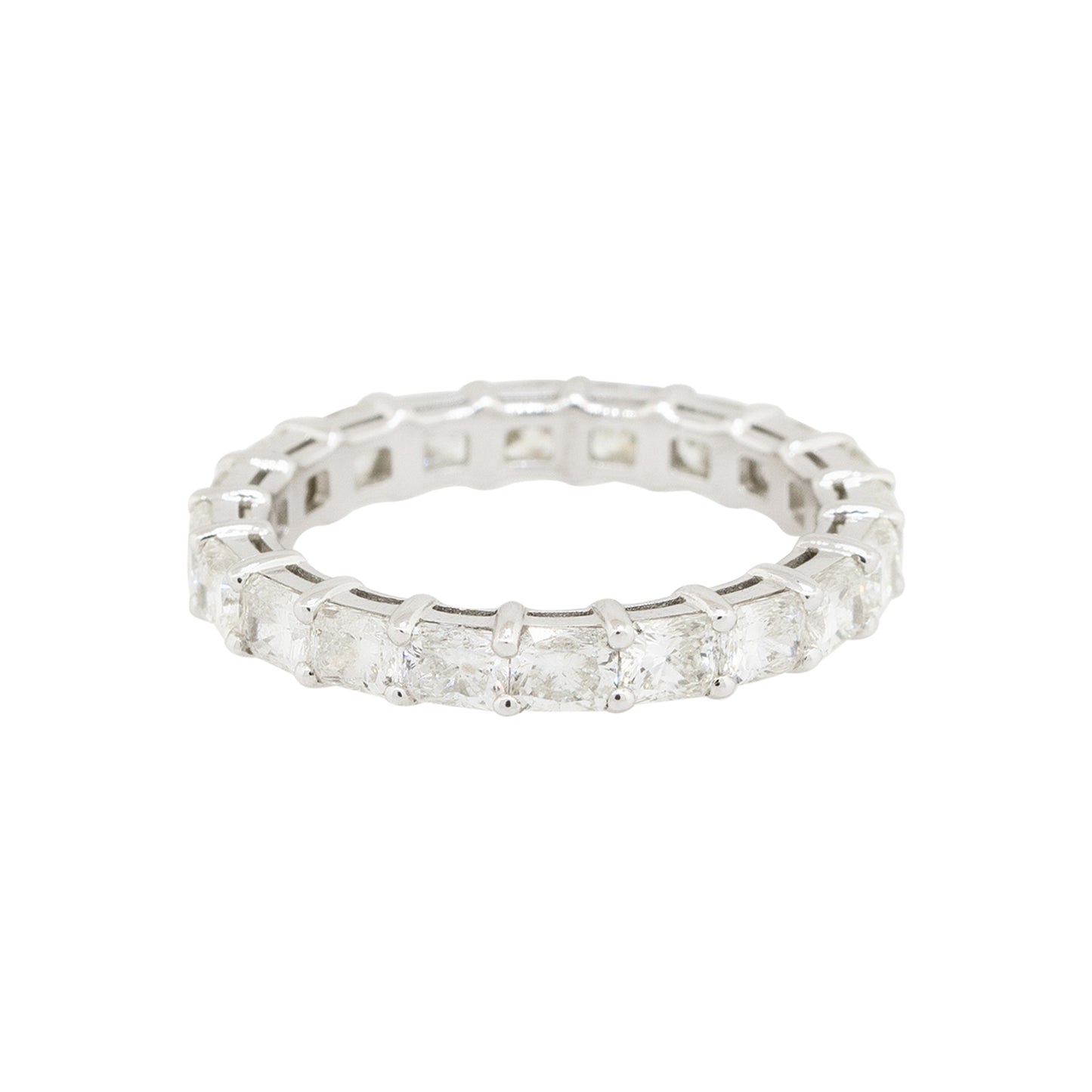 14k White Gold 2.92ctw Radiant Cut Diamond Eternity Band