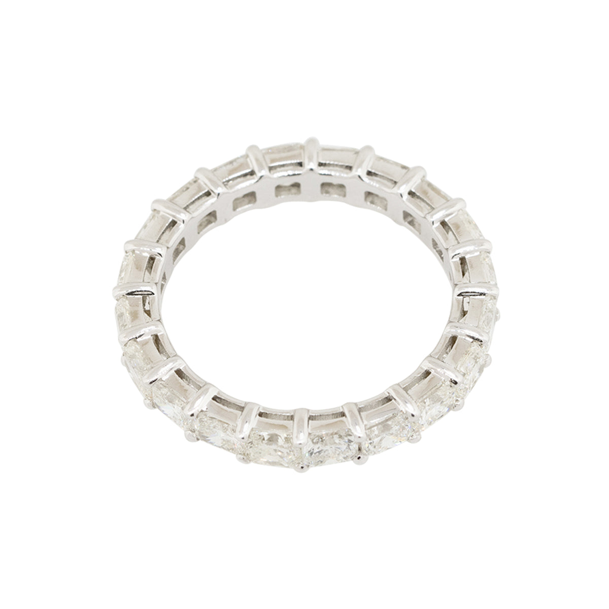 14k White Gold 2.92ctw Radiant Cut Diamond Eternity Band